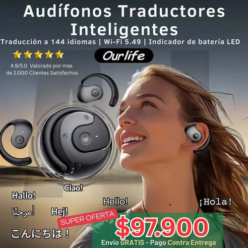 Audífonos traductores Inteligentes | Traductor de Idiomas T26 Pro